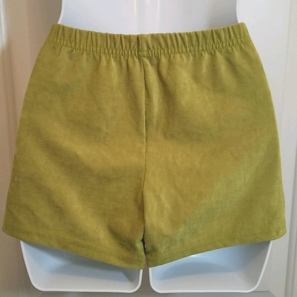 *5/$20* Cheryl Creation Vintage Lime Green Velour Shorts - Picture 3 of 5
